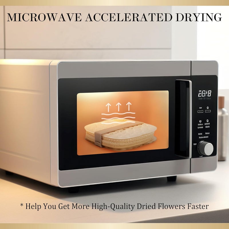 Aboofx Microwave Flower Press Kit,6.3"x6.3" 3 Layers Quick Dry Flower Pressing with Washable Cloth for Pressed Flowers&Plant for DIY Art Craft Lovers,Beginners,Flowers Drying,Vibrant Color Retention - Image 3